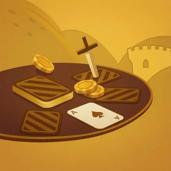 Duel blackjack tile with chips and cards